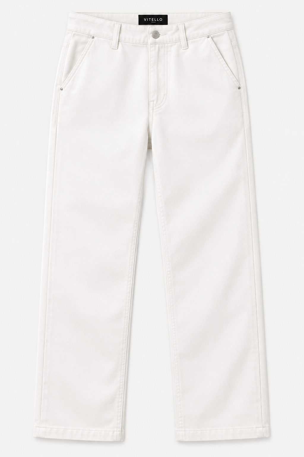 Formal White Vitello long Legs Pants