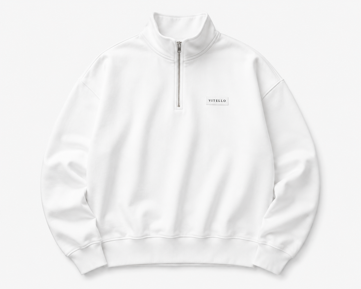 Classic White quarter zip